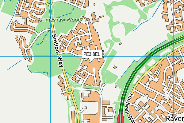 PE3 8EL map - OS VectorMap District (Ordnance Survey)