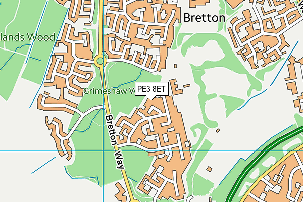 PE3 8ET map - OS VectorMap District (Ordnance Survey)