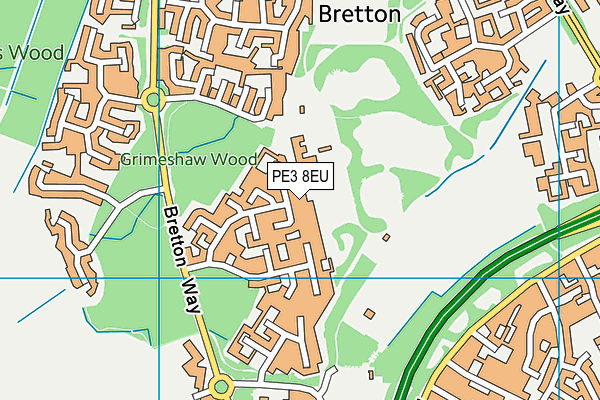 PE3 8EU map - OS VectorMap District (Ordnance Survey)