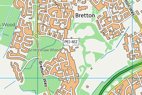 Eyrescroft Primary School map (PE3 8EZ) - OS VectorMap District (Ordnance Survey)