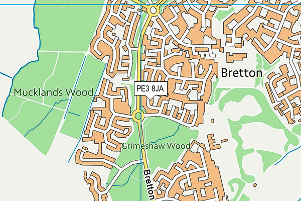 PE3 8JA map - OS VectorMap District (Ordnance Survey)