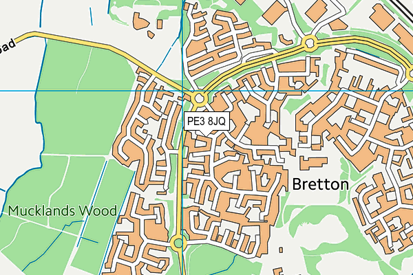 PE3 8JQ map - OS VectorMap District (Ordnance Survey)