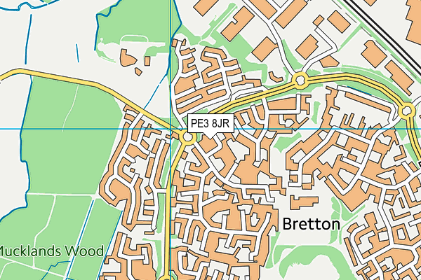 PE3 8JR map - OS VectorMap District (Ordnance Survey)