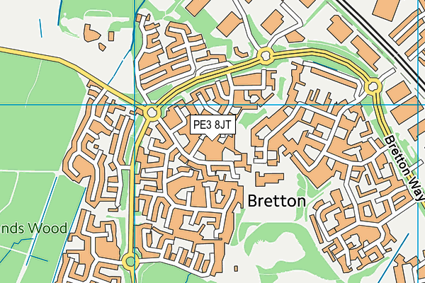 PE3 8JT map - OS VectorMap District (Ordnance Survey)