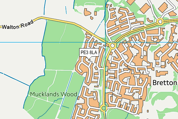 PE3 8LA map - OS VectorMap District (Ordnance Survey)
