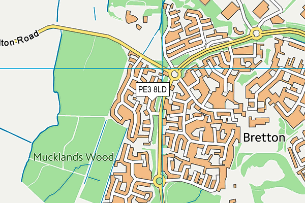 PE3 8LD map - OS VectorMap District (Ordnance Survey)