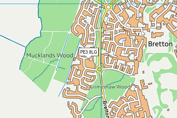 PE3 8LG map - OS VectorMap District (Ordnance Survey)