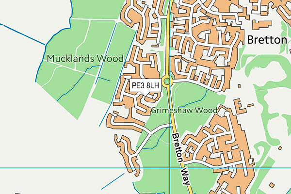 PE3 8LH map - OS VectorMap District (Ordnance Survey)