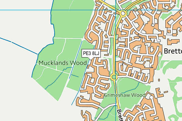 PE3 8LJ map - OS VectorMap District (Ordnance Survey)