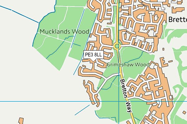 PE3 8LL map - OS VectorMap District (Ordnance Survey)