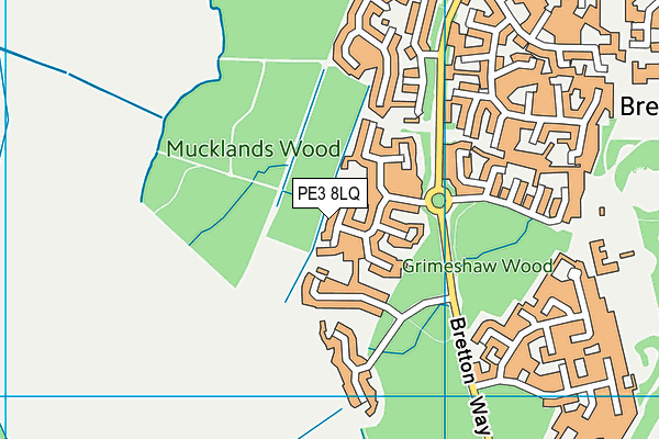 PE3 8LQ map - OS VectorMap District (Ordnance Survey)