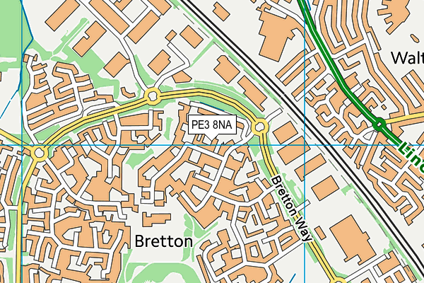 PE3 8NA map - OS VectorMap District (Ordnance Survey)