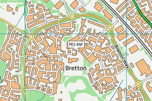 PE3 8NF map - OS VectorMap District (Ordnance Survey)