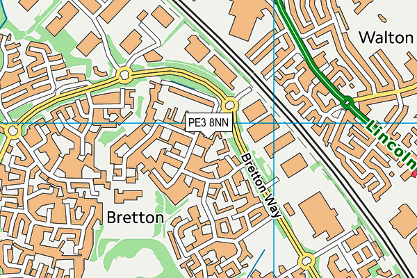 PE3 8NN map - OS VectorMap District (Ordnance Survey)