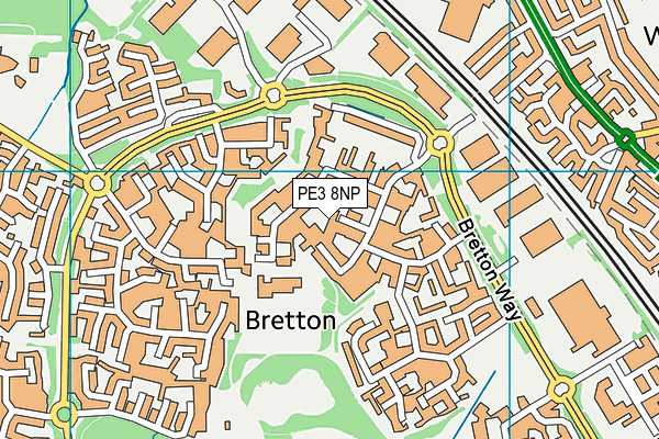 PE3 8NP map - OS VectorMap District (Ordnance Survey)