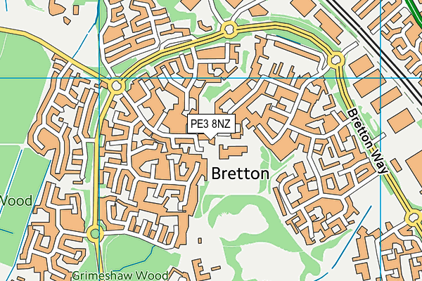 PE3 8NZ map - OS VectorMap District (Ordnance Survey)