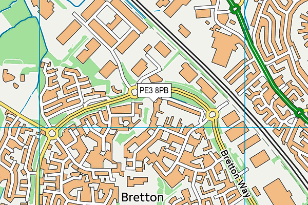 PE3 8PB map - OS VectorMap District (Ordnance Survey)