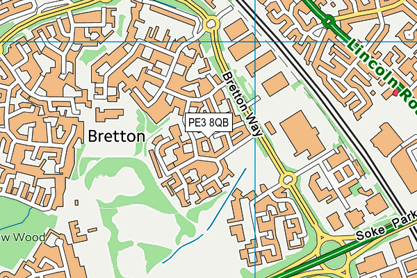 PE3 8QB map - OS VectorMap District (Ordnance Survey)