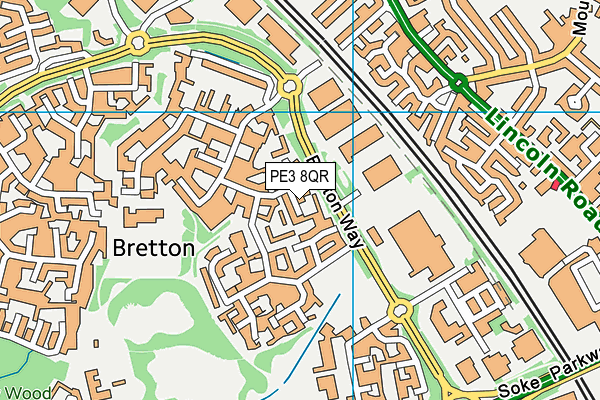 PE3 8QR map - OS VectorMap District (Ordnance Survey)