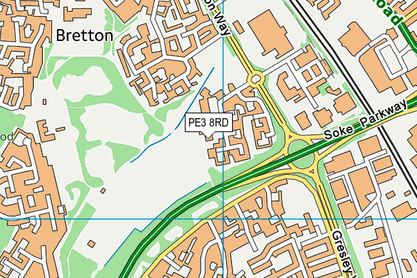PE3 8RD map - OS VectorMap District (Ordnance Survey)