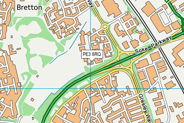 Bretton Park map (PE3 8RQ) - OS VectorMap District (Ordnance Survey)