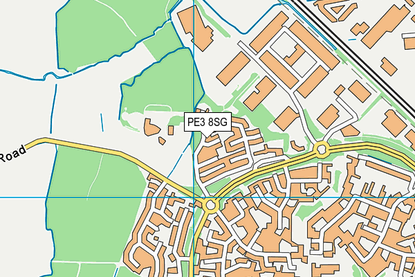PE3 8SG map - OS VectorMap District (Ordnance Survey)