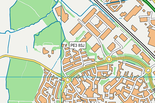 PE3 8SJ map - OS VectorMap District (Ordnance Survey)
