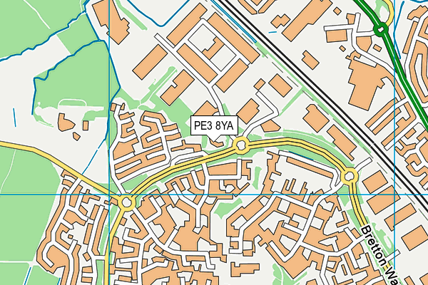 PE3 8YA map - OS VectorMap District (Ordnance Survey)