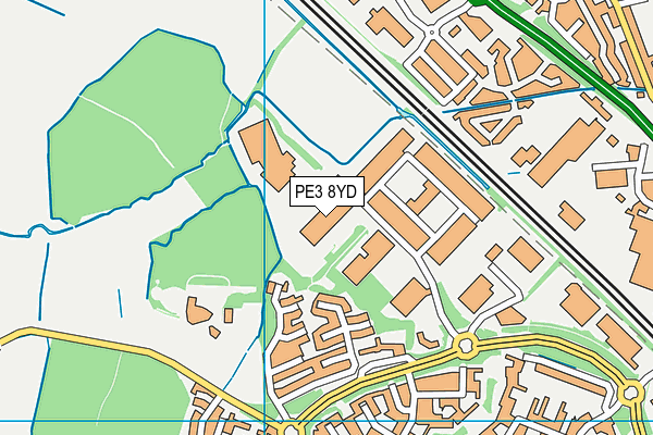 PE3 8YD map - OS VectorMap District (Ordnance Survey)