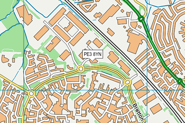 PE3 8YN map - OS VectorMap District (Ordnance Survey)