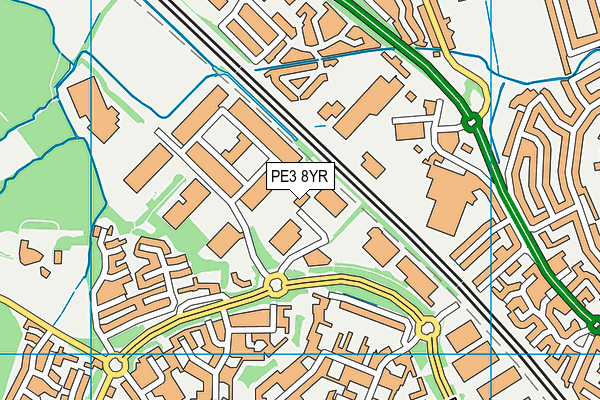 PE3 8YR map - OS VectorMap District (Ordnance Survey)