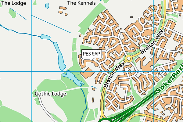 PE3 9AP map - OS VectorMap District (Ordnance Survey)