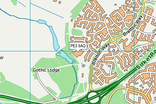 PE3 9AQ map - OS VectorMap District (Ordnance Survey)