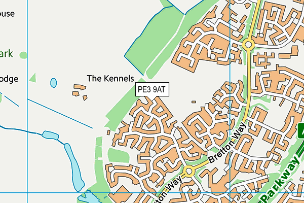 PE3 9AT map - OS VectorMap District (Ordnance Survey)