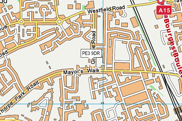 PE3 9DR map - OS VectorMap District (Ordnance Survey)