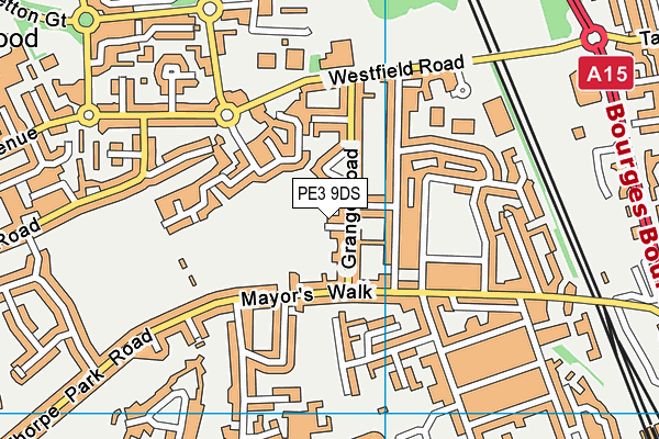 PE3 9DS map - OS VectorMap District (Ordnance Survey)