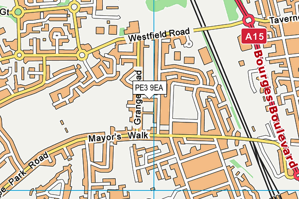 PE3 9EA map - OS VectorMap District (Ordnance Survey)