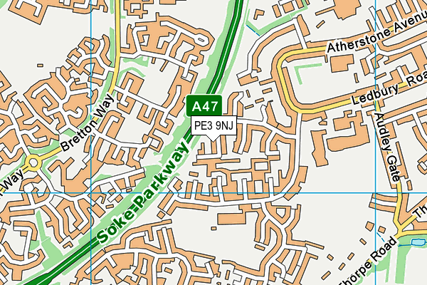 PE3 9NJ map - OS VectorMap District (Ordnance Survey)