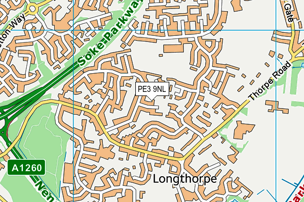 PE3 9NL map - OS VectorMap District (Ordnance Survey)