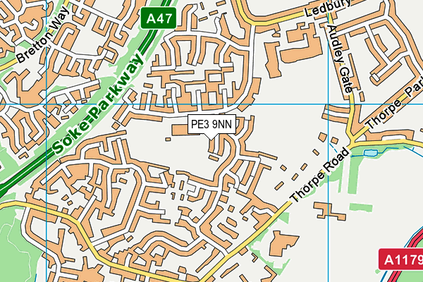 PE3 9NN map - OS VectorMap District (Ordnance Survey)