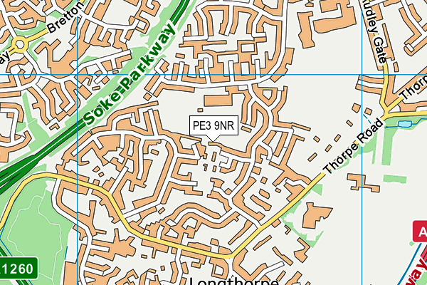 PE3 9NR map - OS VectorMap District (Ordnance Survey)