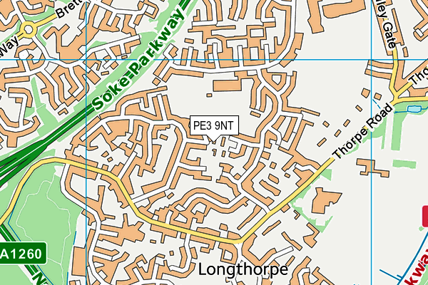 PE3 9NT map - OS VectorMap District (Ordnance Survey)