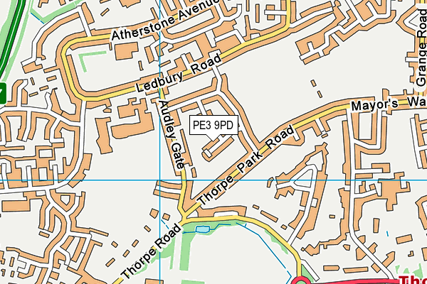 PE3 9PD map - OS VectorMap District (Ordnance Survey)