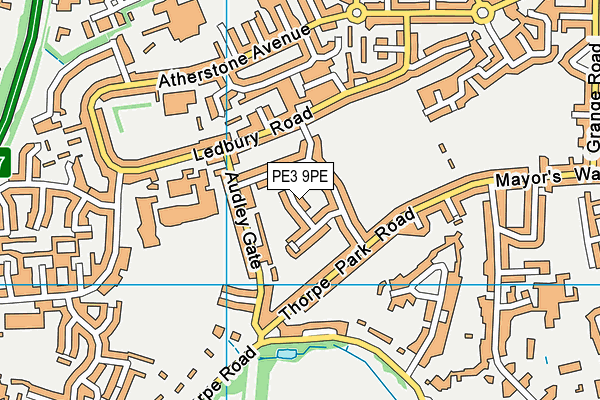 PE3 9PE map - OS VectorMap District (Ordnance Survey)