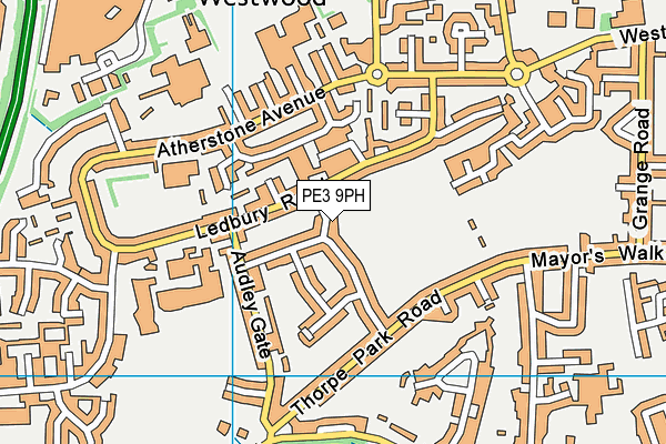 PE3 9PH map - OS VectorMap District (Ordnance Survey)