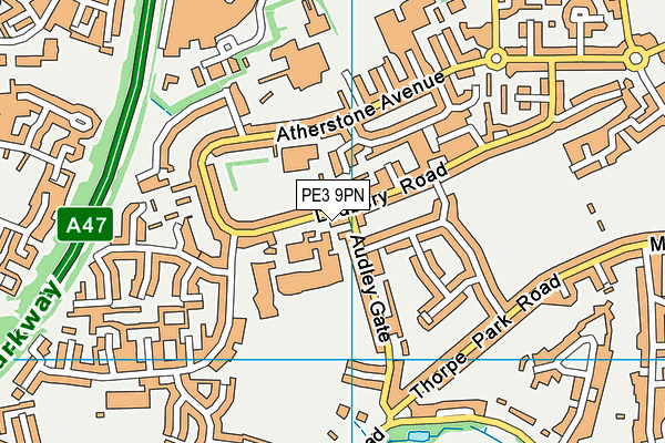 PE3 9PN map - OS VectorMap District (Ordnance Survey)