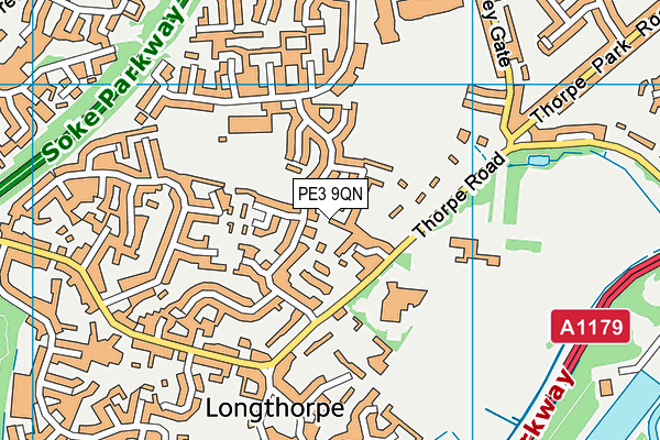 PE3 9QN map - OS VectorMap District (Ordnance Survey)