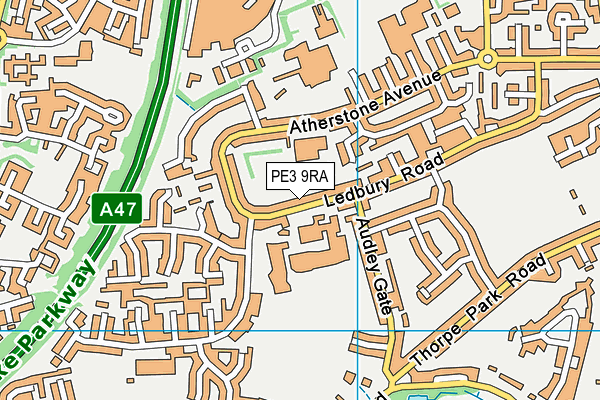 PE3 9RA map - OS VectorMap District (Ordnance Survey)