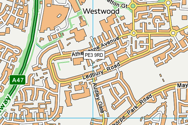 PE3 9RD map - OS VectorMap District (Ordnance Survey)