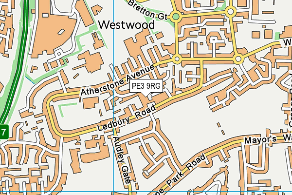 PE3 9RG map - OS VectorMap District (Ordnance Survey)